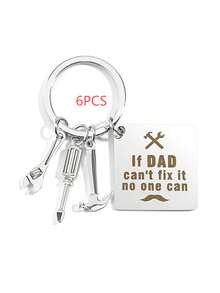 "Dad Can't Fix It, No One Can Fix It" Funny Engraved Pendant, Dad's Exclusive Tool Keychain, Charmingly Engraved, Gift For Father's Day And Special Occasions - Silver - View 9