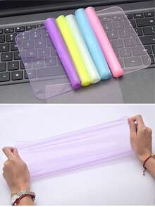 Ultra-Thin Keyboard Protector And Keyboard Cleaning Brush, Effectively Protects Keyboard, Suitable For 15 To 17.0 Inch Laptops. Transparent, Purple, Yellow, Pink And Blue Multiple Colors Available, Washable And Reusable - Multicolor - View 6