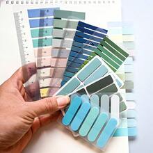 8-Style Combination 1 Set Multi-Shape Index Labels PET Semi-Transparent Colored Sticky Notes Multi-Color Series Marker Tabs Student Textbook Record Tabs Reading Book Memo Stickers School Supplies Back To School Supplies Ultra-Thin Index Tabs - one-size - View 2