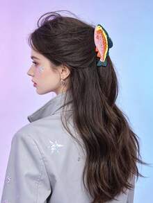 1pc Creative Colorful Trout Shaped Hair Claw Clip For Women, Fun Cartoon Animal Hair Claw, Niche Unique Personalized Back Head Bun Hair Clip, Quirky Distinctive Decorative Hair Accessory, Secure Grip, Versatile - Multicolor - View 8