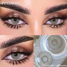 FUNSACHY 1 Pair Of Series Contact Lenses, 14.5mm, Annual Use Grey Contact Lenses - -gRAY - View 4
