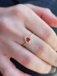 QIUCHU 1pc S925 Sterling Silver Starry Sky Ring For Women, Elegant Versatile Design, Fully Pave Sparkling Rhinestone Ring, Commute Personalized Niche Pinky Ring, Suitable For Daily Wear, Dates, Parties, Also An Excellent Holiday Gift, Silver Net Weight: 1.75g - Gold - View 3