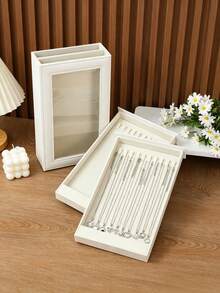 Necklace Storage Box Jewelry Display Box White 2-Layer Anti-Tangle PU Leather Velvet Transparent Window Style Suitable For Necklaces Bracelets Gift For Women Girls Daughters Home Aesthetic Decor - Multicolor - View 7