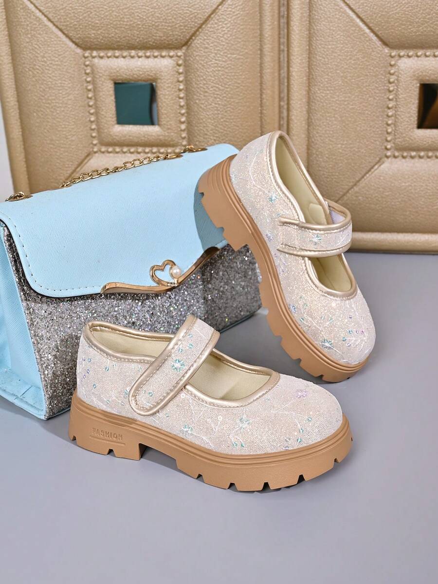 Girls Fashion New Mary Jane Shoes Non-Slip Sole - Beige - View 1