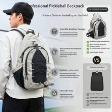 New Outdoor Sports Backpack: Portable And Durable, With Multiple Compartments For Storing Pickleballs And Rackets - Multicolor - View 7