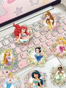 Disney 50pcs Princess Stickers For Decoration Of Planner, Diary, Scrapbook, Notebook, Luggage, Envelope, Greeting Card, Tablet, Water Bottle - Multicolor - View 1