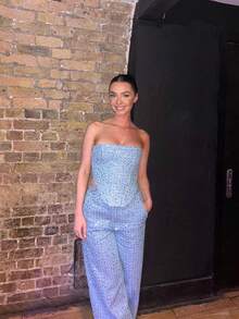Women Two-Piece Outfits - Sky Blue - View 9