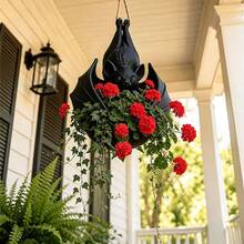 Bat Shaped Hanging Planter & Storage Basket - Gothic Style Resin Bat Wall Planter, Suitable For Trailing Plants, Indoor/Outdoor Decor, Asymmetrical Bat Themed Planter, Suitable For Balcony, Home - Plastic Hanging Planter Bracket Gift - A - View 9