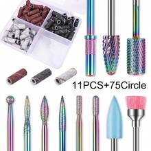 11Pcs+75Pcs 3.1MM Mini Nail Sanding Bands 180/120/80 Grit Professional Emery Diamond Nail Drill Bit Set Electric Manicure Nail File Bit For Acrylic Gel Manicure Tools Accessories - Multicolor - View 8