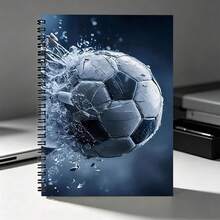 1pc A5 Spiral Notebook, Dynamic Soccer Splash Art Cover, Black Spiral 23-Hole Binding, 50 Sheets 100 Pages, Classroom Notes, Office Meeting Records, Portable Diary Notebook, Suitable For Professionals And Students - A5 lined - View 8