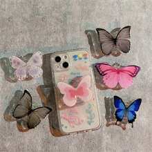 Colorful Butterfly Pattern Phone Case With 360° Rotatable Push-Pull Handle Stand, Shockproof Protective Cover, Compatible With IPhone And Android Smartphones, Cute Phone Accessory, Suitable As Birthday Gift For Family And Friends - Butterfly Phone Stand - View 7
