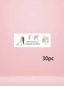 14/30/56pcs Custom Wedding Couple Envelope Sealing Stickers, Romantic Wedding Invitation Envelope Decor, Bridal Shower Favor Gift Bag Sticker - Multicolor - View 19