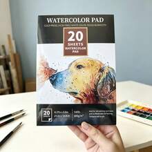 Watercolor Pad 20 Sheets 300gsm Cold Press Water Colour Paper Pad, Acid‑Free Sketch Drawing Notebook For Artists Students Beginn - Single Piece - View 7
