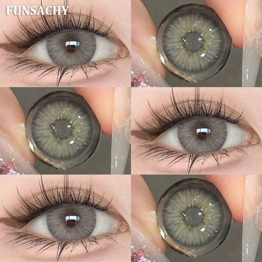 FUNSACHY 1 Pair Of Series Contact Lenses, 14.5mm, Annual Use Grey Contact Lenses