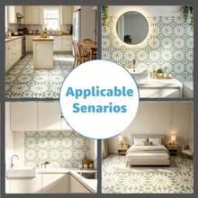 24Pcs Self-Adhesive PVC Floor Tiles, Wall Stickers, Matte Pattern Self-Adhesive Floor Tiles, Waterproof Stain-Resistant Floor Tiles, Wall Stickers, Suitable For Home Floor Decoration And Wall Decoration Stickers - Multicolor - View 9