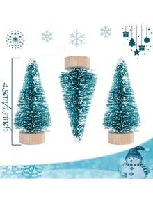 5pcs/Set Pohon Natal Meja 4.5cm/1.77in Hijau Pohon Natal Mini Dekoratif Pohon Pinus Dekorasi Meja Set Mini Dekorasi Pesta Dekorasi Natal - Berbagai gaya - View 13