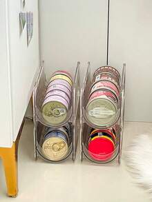 1/2/4pcs Stackable Transparent Cat Food Storage Organizer, Large Capacity Pet Treat Can Holder, Pet Supply Rack For Cat Dog Home Pantry - None - View 5