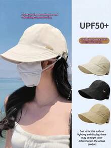 Unisex Breathable Ponytail Opening Sun Protection Baseball Cap With Large Brim, Mask Holder, Adjustable, Versatile Baseball Cap For Daily Outdoor Travel, 1pc, Holiday Gift Sun Hat - A - View 11