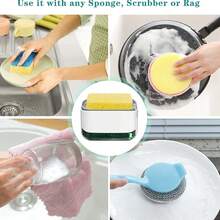 1/2pcs Kitchen Countertop Soap Dispenser Storage Organizer Sponge Holder Drainage Base Anti-Backflow Liquid Container Easy Refill Detergent Dispenser Home Kitchen Essential New Home Decor Gift - Multicolor - View 10