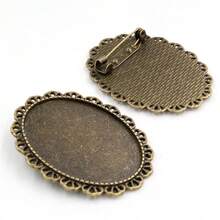 2pcs 30x40mm Inner Size Brooch Cabochons Blank Base Setting Bezel Tray DIY Jewelry Making Accessories Findings - Brooch Base - View 2