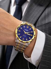 1/2pcs Fashion Business Men's Watch Set, Essential For Successful Men, Daily Wear - Multicolor - View 7