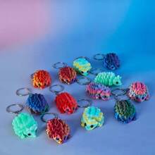 3PCS/1PC Hedgehog Pendant - Fully Movable Cute Creature, Rainbow Gradient Multicolor, Keychain Backpack Accessory, Birthday Christmas Gift (Random Color) - Multicolor - View 2