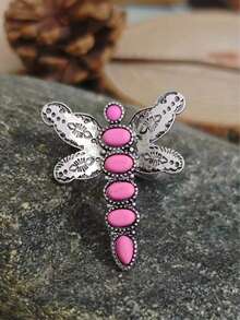 Bohemian Vintage Distressed Turquoise Dragonfly Ring, Suitable For Women's Daily Casual, Gathering, Vacation, Dating, Back To School Outfits - Dragonfly - View 8