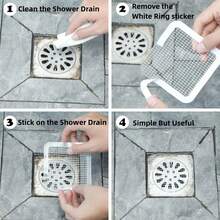 10/50/100pcs Shower/Bathtub Hair Catcher - Easy To Use, Drain Filter Stickers, Disposable Drain Cover, Suitable For Shower, Sink, Laundry Room, Easy To Stick, Hair Clog Drain Cover - Multicolor - View 6