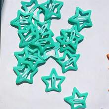 10/20pcs Colorful Star Hair Clips, Macaron BB Clips, Sweet Hair Accessories Concert Support Fun Hair Accessory Set, Party Small Gift Y2K Style - Multicolor - View 4
