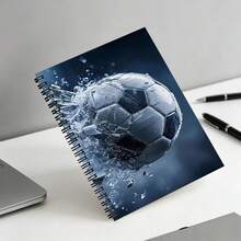 1pc A5 Spiral Notebook, Dynamic Soccer Splash Art Cover, Black Spiral 23-Hole Binding, 50 Sheets 100 Pages, Classroom Notes, Office Meeting Records, Portable Diary Notebook, Suitable For Professionals And Students - A5 lined - View 7
