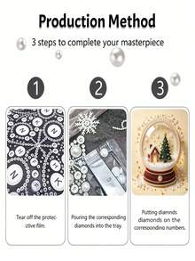 DIY Christmas Pearl Painting Art Set Frameless, Christmas Pearl Art Craft Adult Beginners, Crystal Ball Manual Painting Set For Home Wall Decoration. - A - View 6