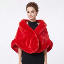 Women's Faux Fur Shawl, Suitable For Evening Gown, Faux Fur Short Cape Scarf, Suitable For Wedding_Party_Performance - Multicolor - View 11