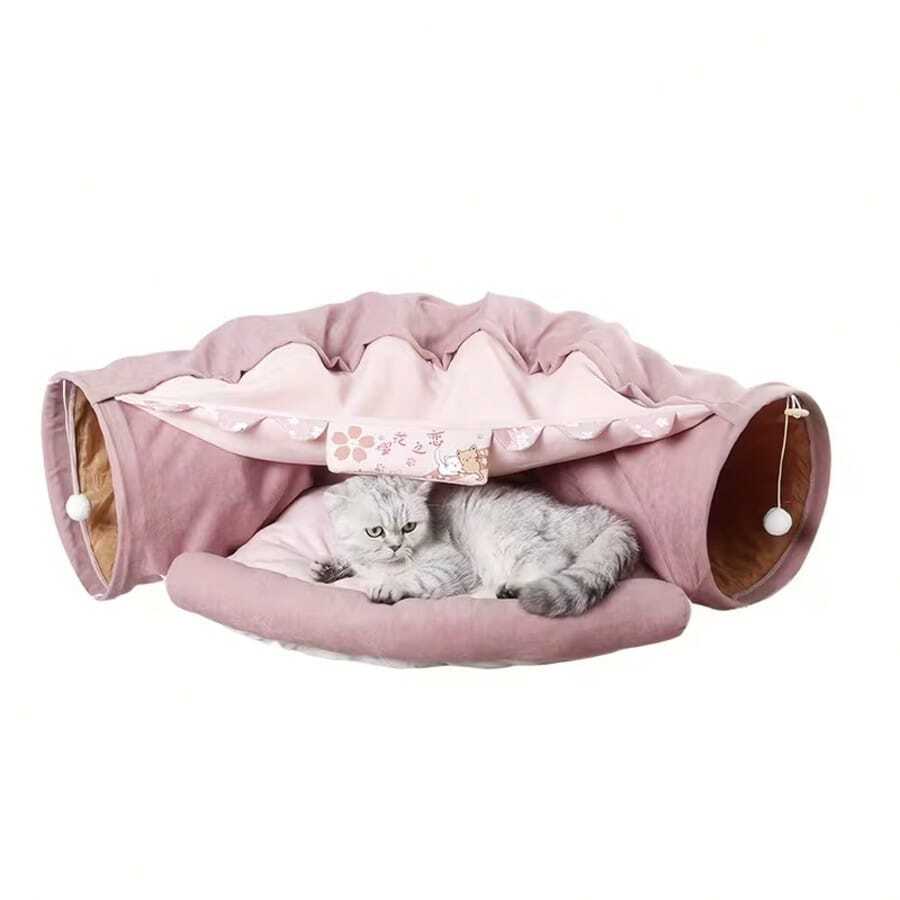 Pet Cat Bed Tunnel, Foldable And Detachable Cat Tunnel, Pet Interactive Game, Pet Supplies - Multicolor - View 1