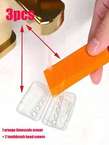 Orange Rectangular Rubber Cleaning Sponge, Descaling Cleaning Tool, Suitable For Bathroom, Kitchen And Home Use - A - View 17