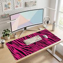 Abstract Pink & Purple Line Pattern XXL Extended Gaming Mouse Pad, Non-Slip Durable Rubber Base, Smooth Surface Suitable For PC/Laptop/Office/Home Gaming, Aesthetic Desk Mat, Study & Office Supplies, Back To School Desktop Accessory Set - A - View 2