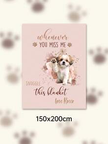 Custom Pet Photo Blanket, Personalized Dog Photo & Text Fleece Blanket, Custom Soft Flannel Memorial Gift Blanket, Home Sofa Decor - Multicolor - View 26