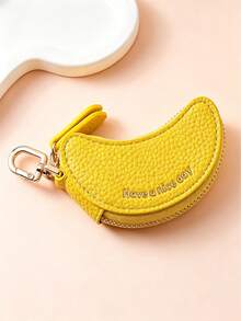 1pc Creative Banana Fruit Coin Purse Minimalist Mini Wallet Coin Bag Storage Pouch Keychain Holder - Multicolor - View 7