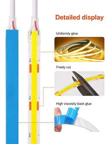 1m/3m/5m COB LED燈條附按鈕開關,5V USB LED燈條,柔性背膠膠帶,適用於走廊、梳妝鏡、臥室牆面及多種裝飾場合 - COB - 查看 9