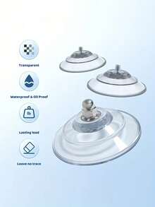 5pcs Enhanced Large Suction Cups With Screws, 85mm Transparent Thick PVC, M8 Screws And Nuts, Highly Waterproof, Oil-Resistant, Strong Grip, Easy To Assemble, Suitable For Christmas Wreath Holder, Pet Bed, Bathroom, Kitchen, Glass - Clear - View 8