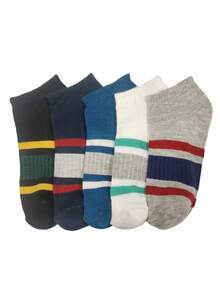 10 Pairs Men's Short Socks, Pure Cotton Material, Gray Color, Breathable & Moisture-Wicking, Suitable For Sports, Business, Casual Occasions, All-Season Wear For Spring/Autumn/Summer - Multicolor - View 8