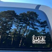 Funny "I Love My Fat Cat" Text Sticker, Personalized Humorous Cat Decorative Sticker, Waterproof, No Residue, Suitable For Laptop, Car, Motorcycle, Luggage DIY Sticker - View 7