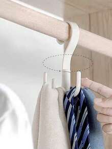 5/3/1pcs No-Drill Wardrobe Hooks, Can Store Belts, Scarves; Rotating Four-Prong Hook, Multi-Function Home Coat Rack, Multi-Function Rotating Clothes Hook; Can Place Clothes, Bags, Belts, Scarves, Ties Storage Rack; Also Can Be Used As Nail Rack, Key Rack, Floating Shelf, Storage Rack, Christmas Decoration; Hook, Door Hanger, Bedroom Suitable, Hanging Rack, Wall Mount, Wall Hook, Key Rack, Wall Mounted Key Rack, Key Hook - White - View 8