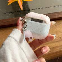 Pink Plaid & Blue Polka Dot Star Patchwork Earphone Case For AirPods Case 2/3/4/Pro/Pro2/Pro3, Shockproof Earphone Case With Pendant, Gift For Men And Women, Commuting Accessory, Fashionable & Creative, Combines Aesthetics And Practicality - Baby Blue - View 7