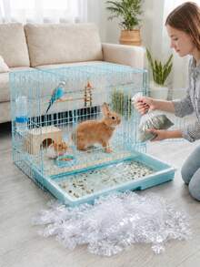 60pcs/1PC Disposable Plastic Cage Liners - Small Animal Leakproof Toilet Film, Transparent Rabbit Cage Leakproof Toilet Film, Small Pet Tray Liner, Pig Cage And Bird Cage Tray Liner - View 8