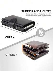 Anti-Theft RFID Wallet, PU Leather Pop Up Card Holder With Coin Pocket For Men, Slim Trifold Money Purse, Minimalist Black Smart Wallets - Multicolor - View 7