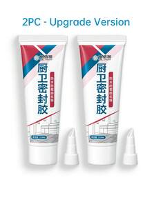 Silicone Sealant Adhesive, High & Low Temperature Resistant, Ceramic Tile Grout, Waterproof & Mold-Proof, Strong Adhesion, Furniture, Window, Door, Glass, Shower, Sink, Toilet, Kitchen Gap Repair, White Transparent, Sealing Tool, Home Essential - A - View 13