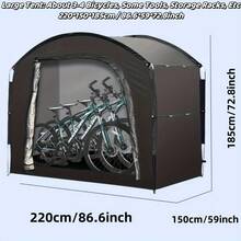 [Fits 2-3 Bicycles] Extra Large Outdoor Bicycle Cover Tent - UV Resistant, Fits 2-2 Bicycles, Portable, Foldable For Garage/Garden Storage - A - View 5