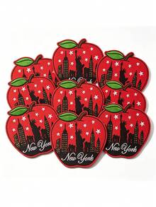 1pc/2pcs/3pcs/4pcs/9pcs New York Skyline Red Apple Iron On Patch - Multicolor - View 11