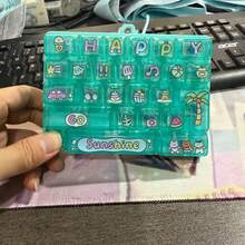 1pc 2026 New Together Fun Beach-Combing Transparent Stress Relief 26-Grid Keyboard Keycap Keychain Pendant Small Toy Ornament [Card Not Included] - Multicolor - View 9
