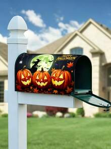 Bộ trang trí hòm thư Halloween 1 món, họa tiết mèo đen, bí ngô và dơi, phù hợp trang trí nhà cửa Halloween, trang trí sân vườn, đạo cụ chụp ảnh, trang trí nhà ma, hoạt động Trick or Treat Halloween - Một kích cỡ phù hợp cho tất cả - Xem 8